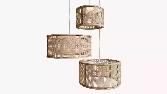 Kira And Kira Rattan And Pine Pendants
