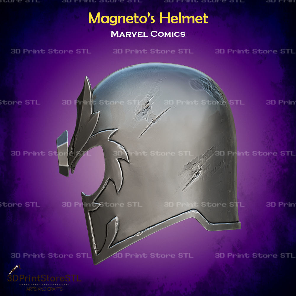 Magneto Helmet Cosplay Marvel Comics - STL File 3D print model_2
