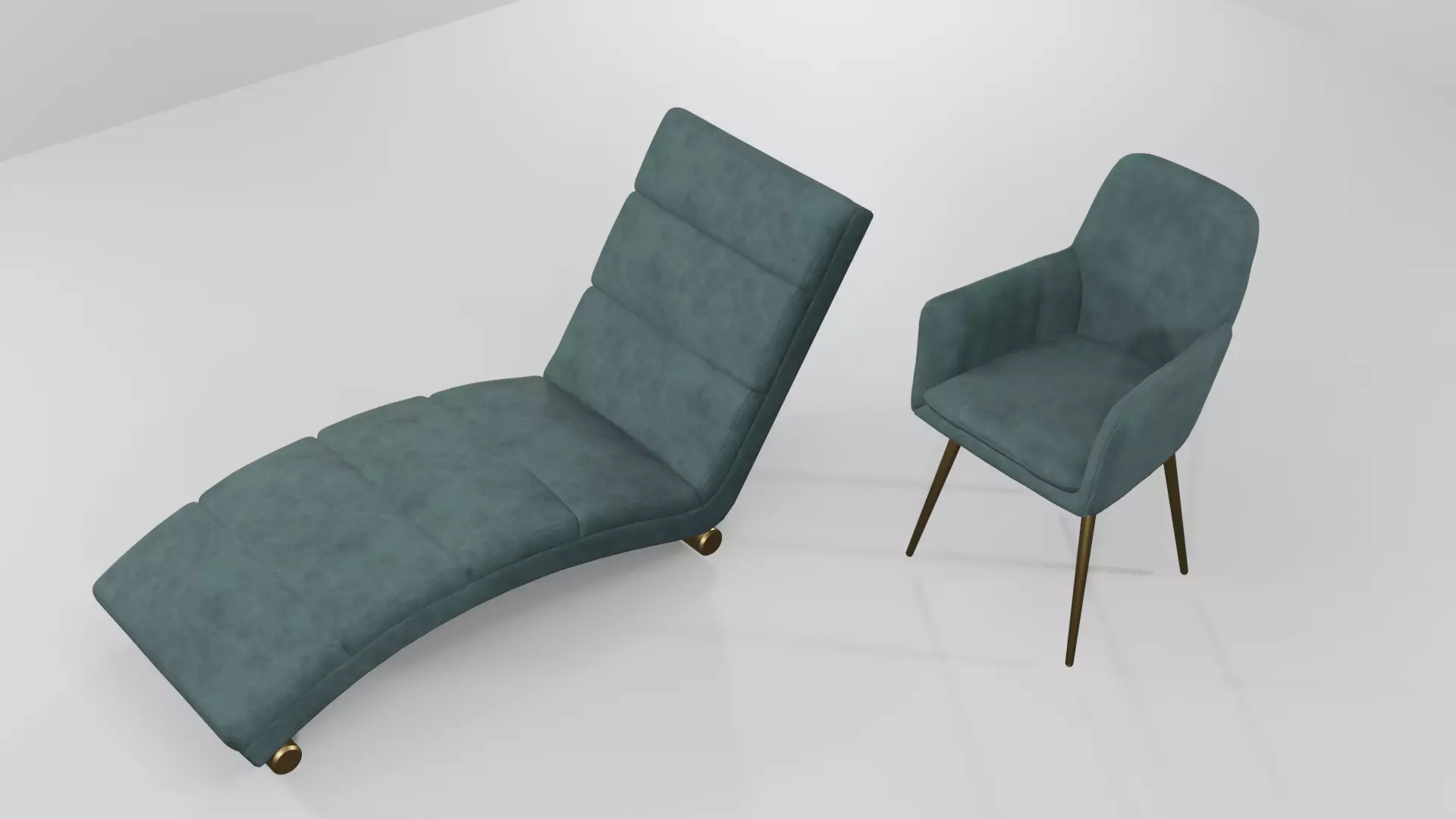 modern tables double chair 3D model_0
