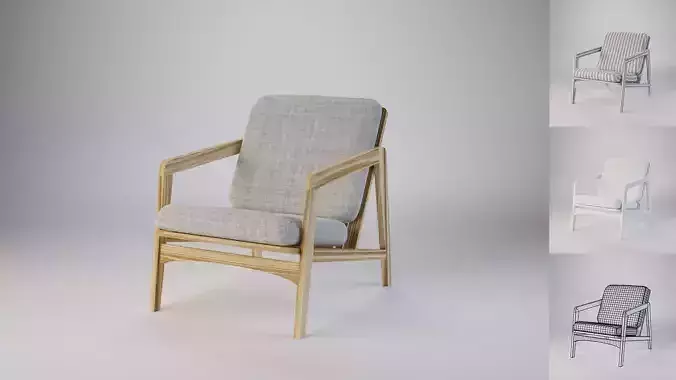 S Wooden Scandinavian sofa