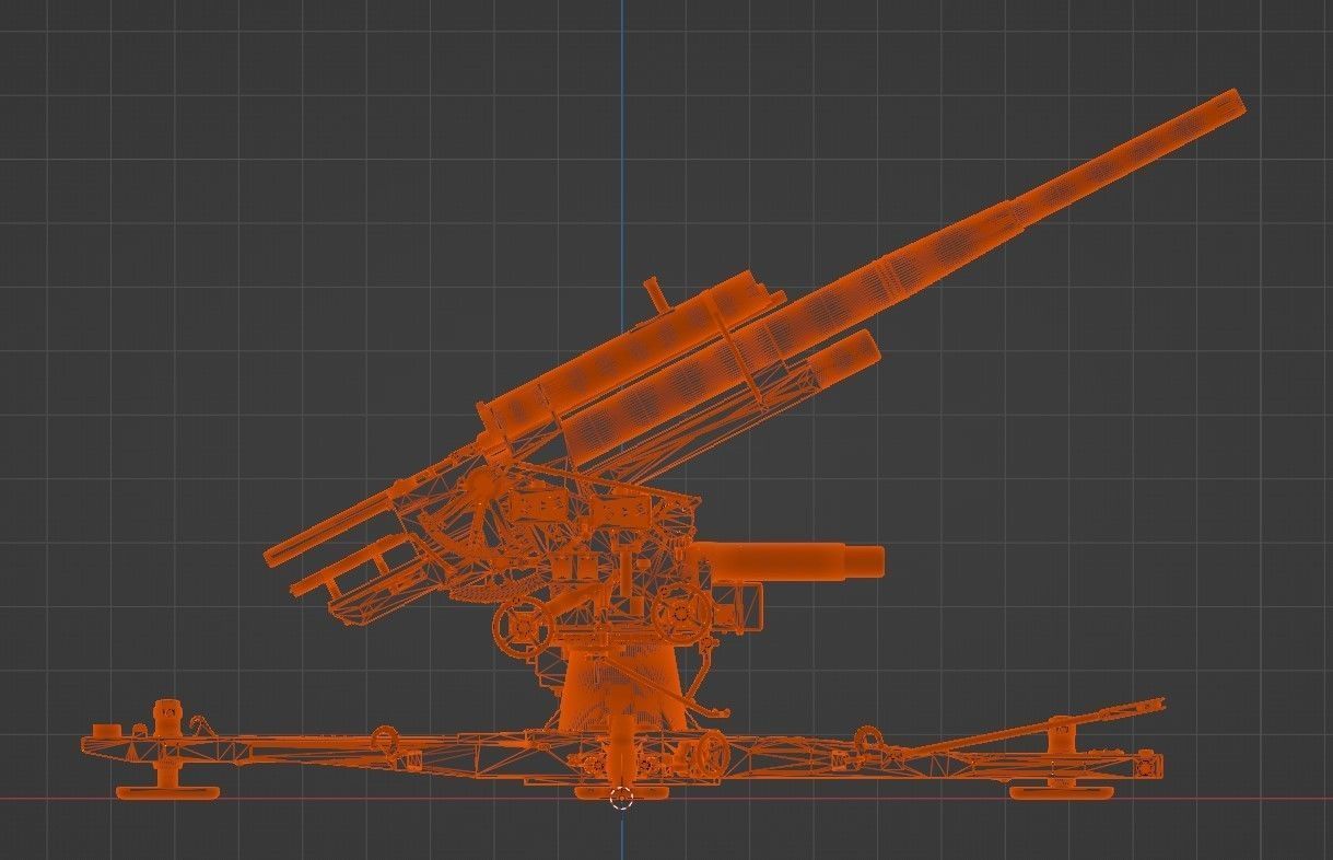 German FLAK 88 mm 3D model 3D model_8