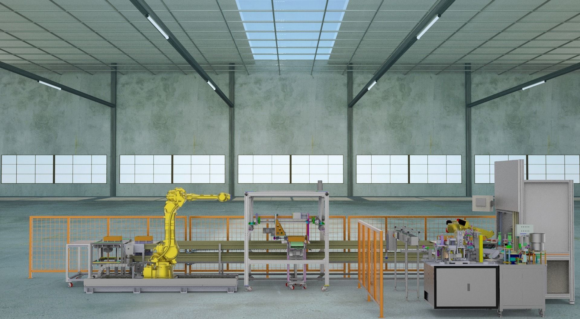 Automatic production line for battery pack electrode welding  3D model_1