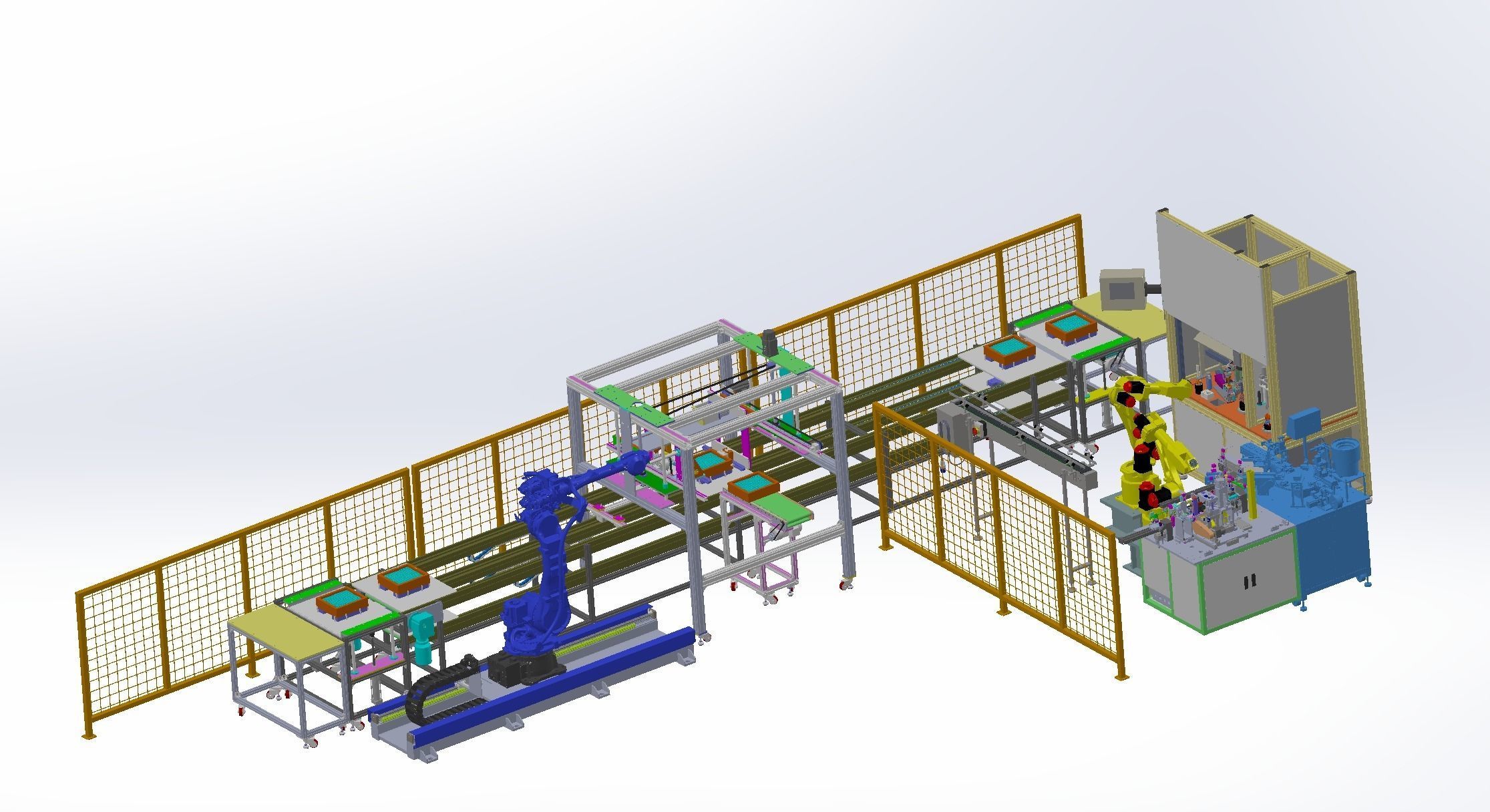 Automatic production line for battery pack electrode welding  3D model_4
