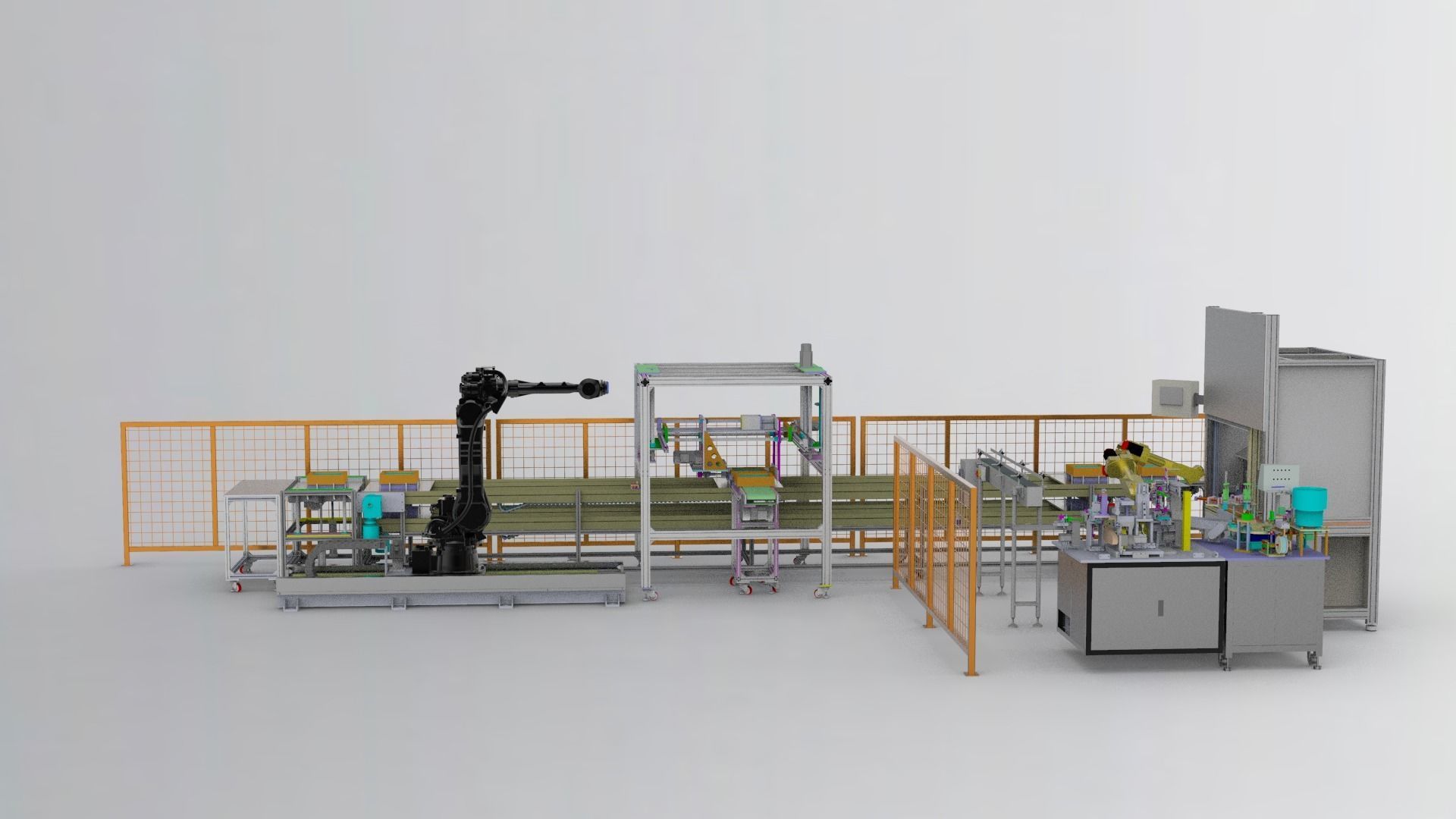 Automatic production line for battery pack electrode welding  3D model_3