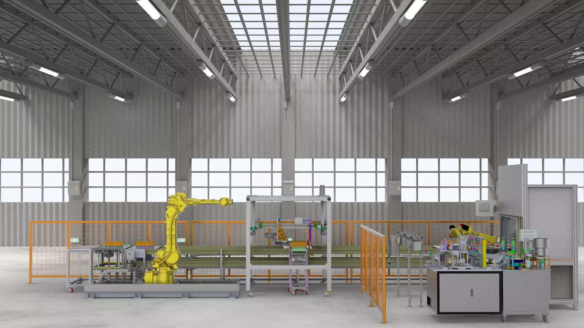 Automatic production line for battery pack electrode welding  3D model_0