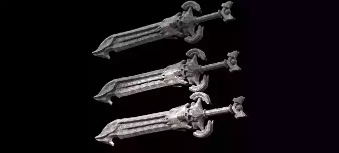Grim Reaper Sword Ornate 3 3D model