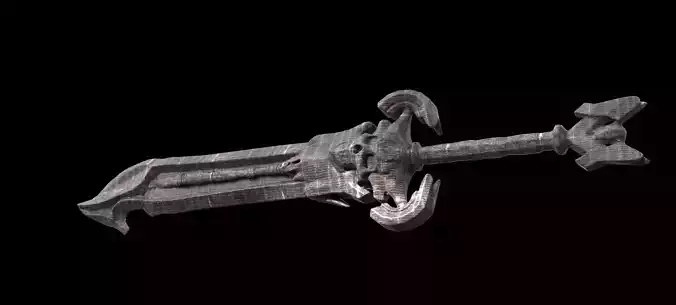 Grim Reaper Sword Ornate Claymore 3D model