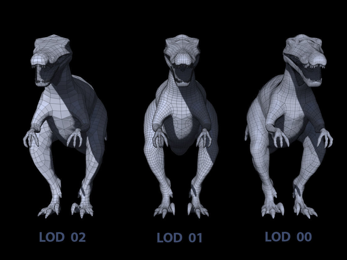 Velociraptor HP and LP 3D model_10