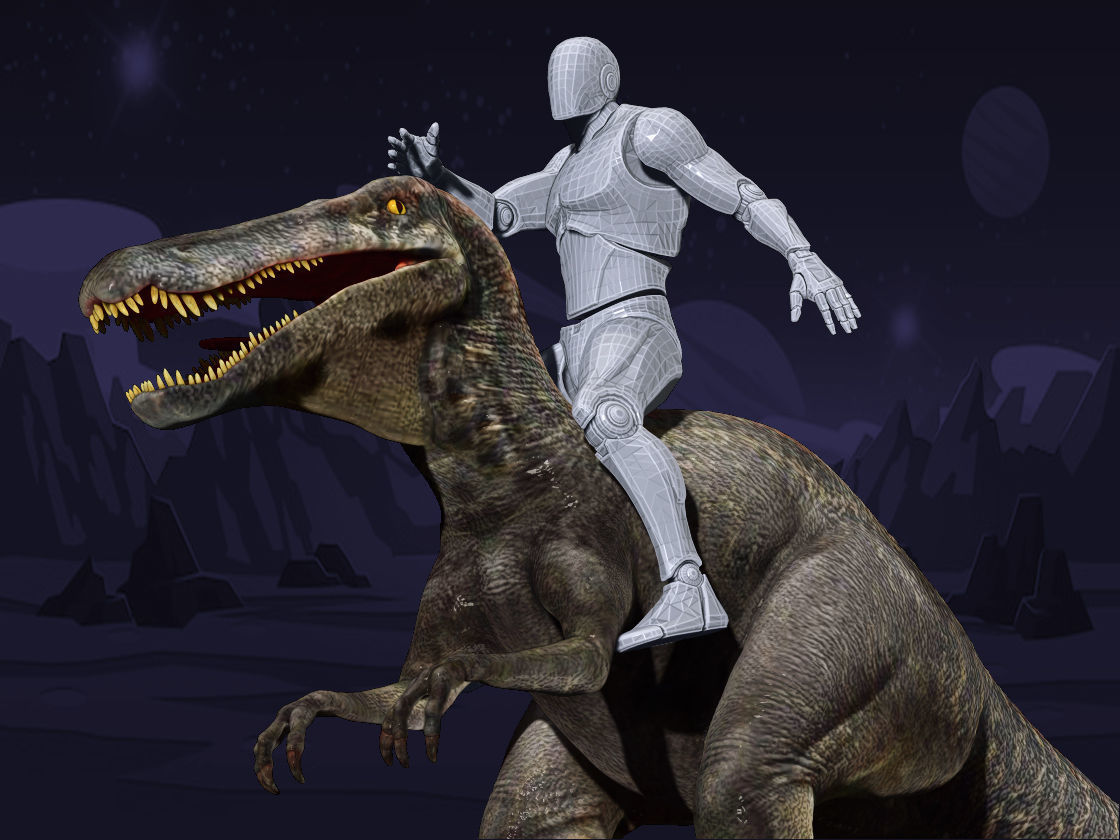 Velociraptor HP and LP 3D model_8