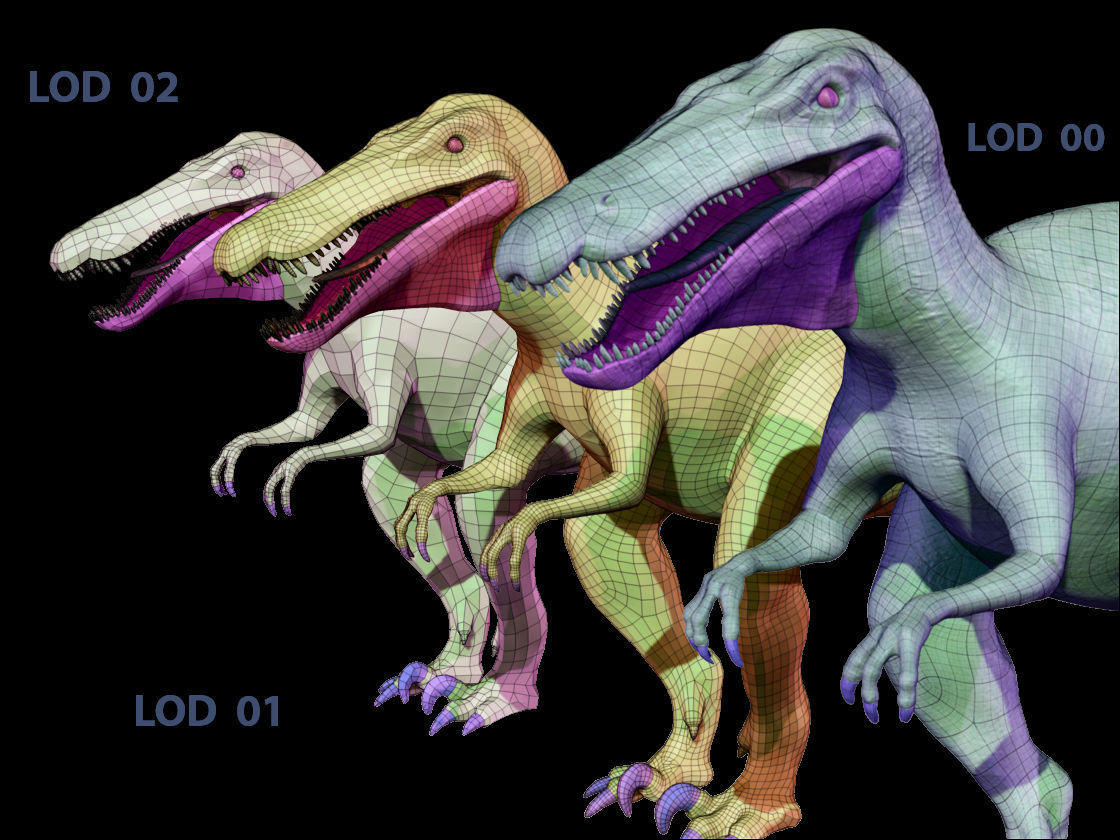 Velociraptor HP and LP 3D model_13