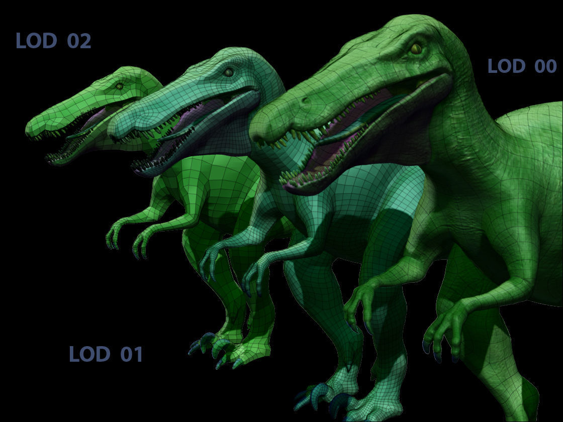 Velociraptor HP and LP 3D model_12