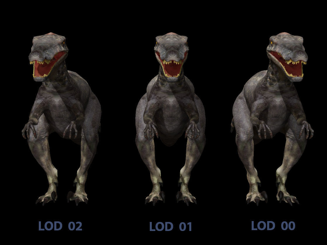 Velociraptor HP and LP 3D model_9