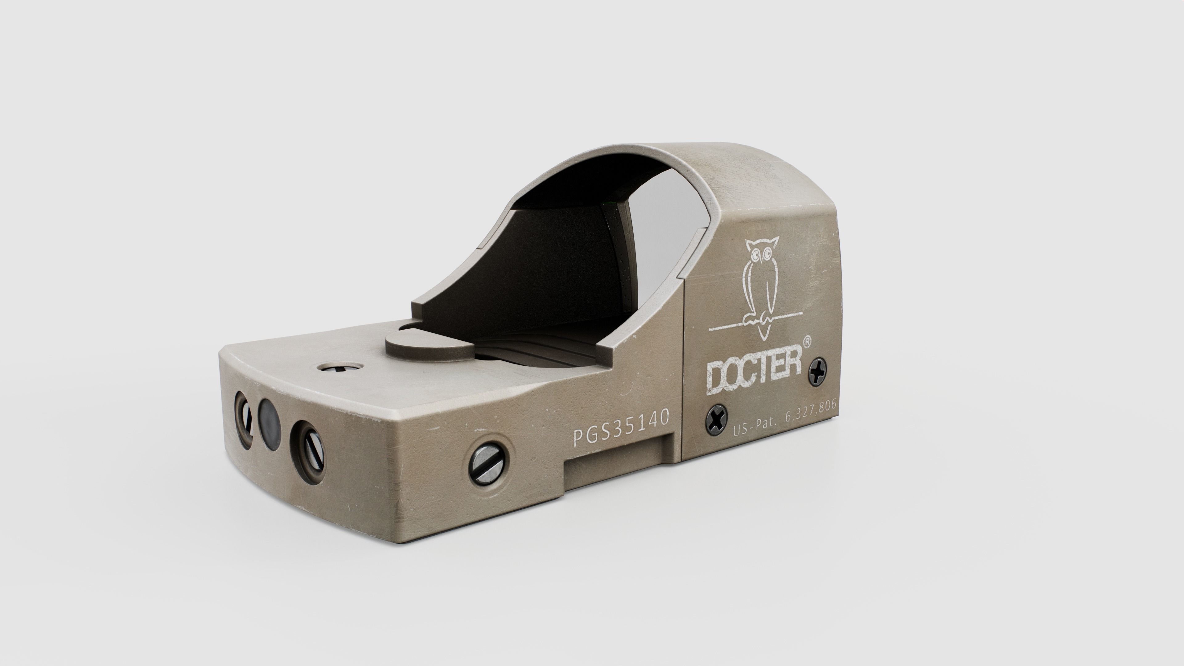 Docter Sight 2 Miniature Reflex Sight Low-poly 3D model_11