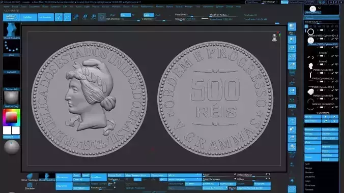 500 coin 3D print model