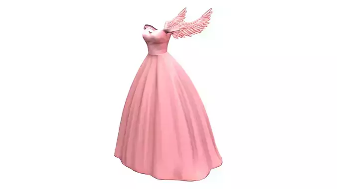Princess Ball Gown Dress With Wings
