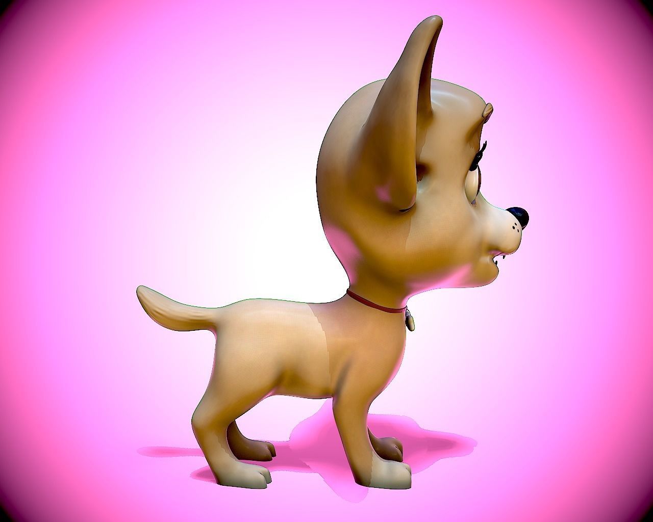 Cartoon Chihuahua Low-poly 3D model_5