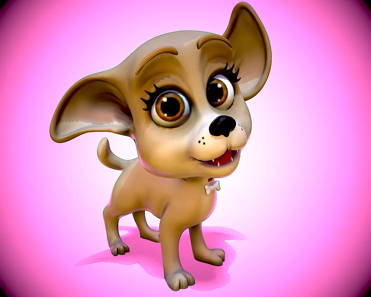 Cartoon Chihuahua Low-poly 3D model_0