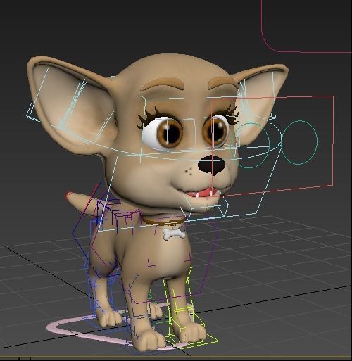 Cartoon Chihuahua Low-poly 3D model_12