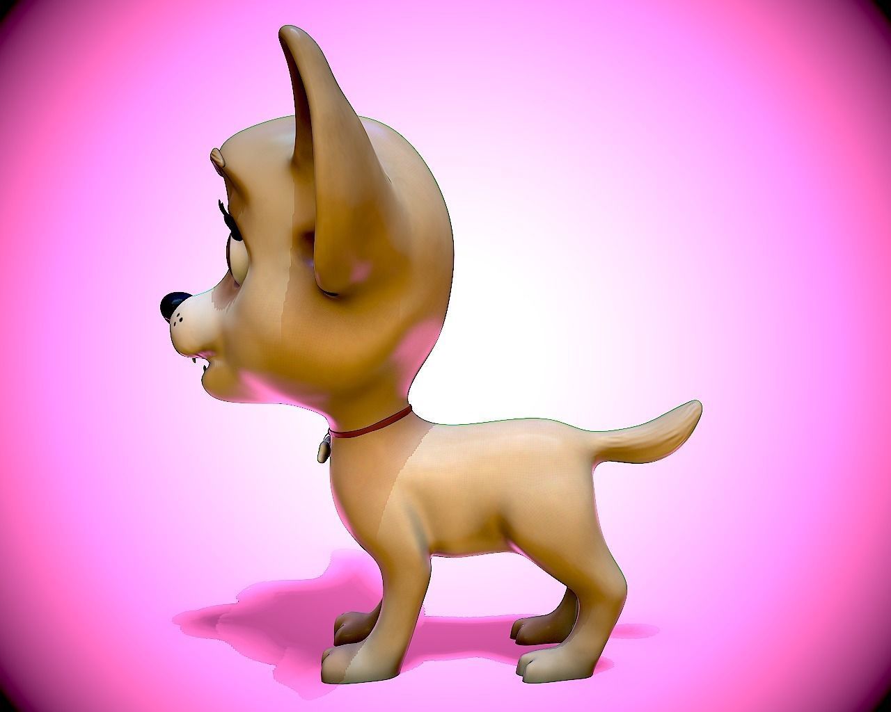 Cartoon Chihuahua Low-poly 3D model_9