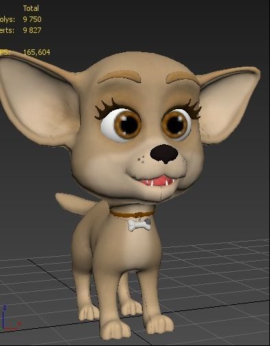 Cartoon Chihuahua Low-poly 3D model_11