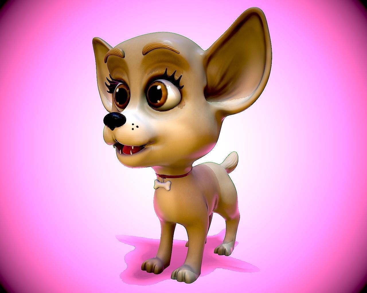 Cartoon Chihuahua Low-poly 3D model_10