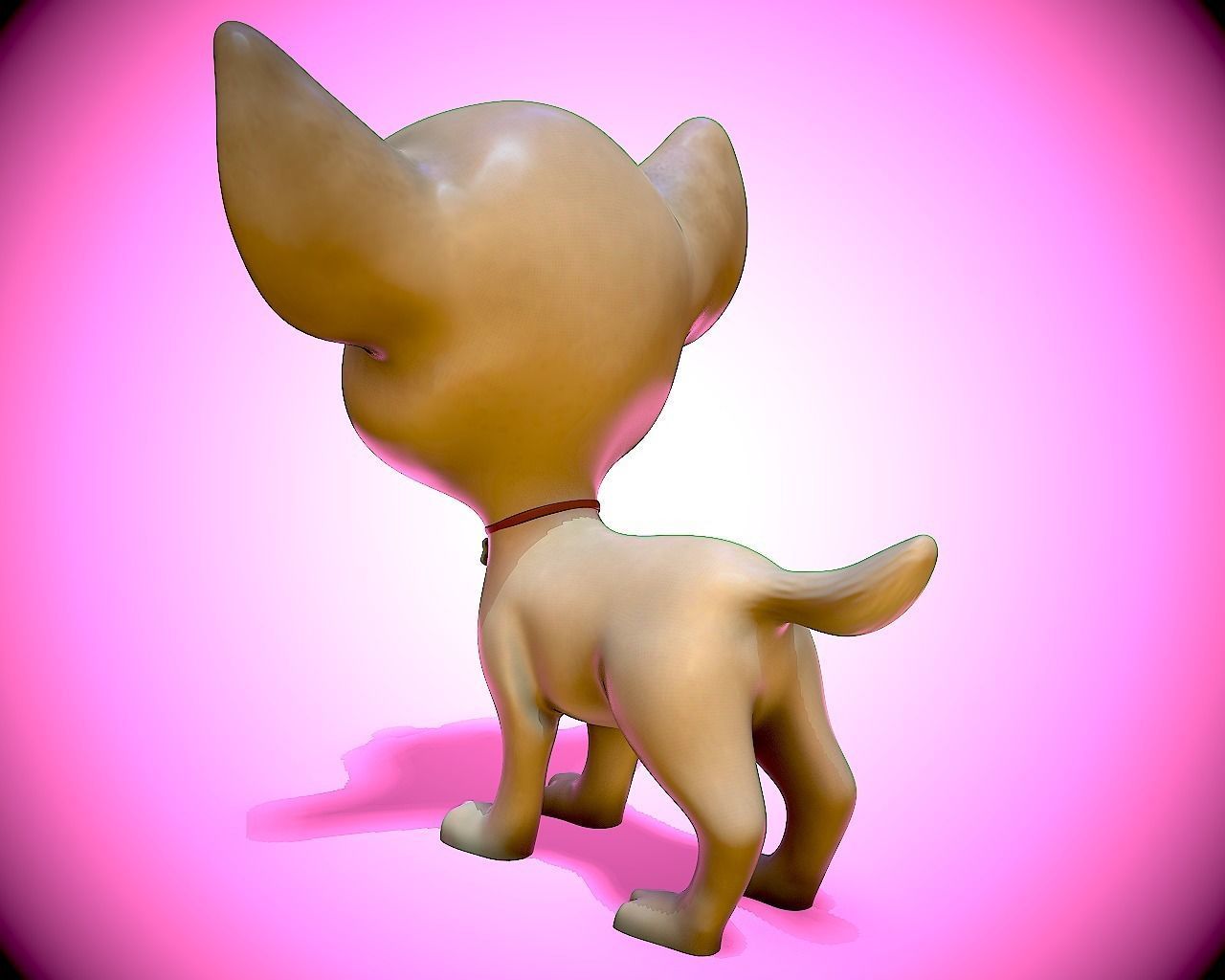 Cartoon Chihuahua Low-poly 3D model_8