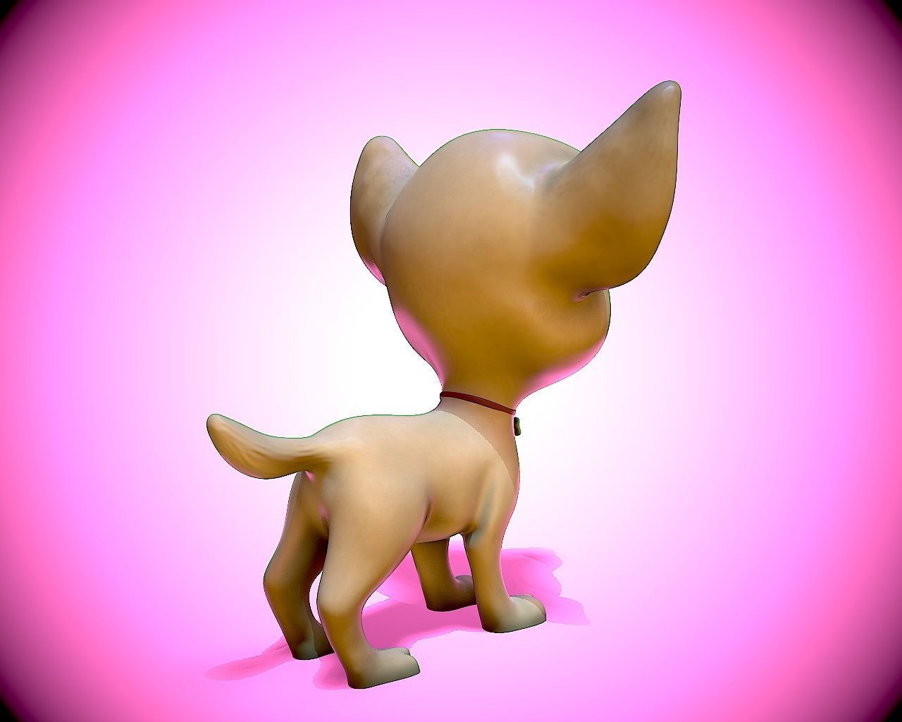 Cartoon Chihuahua Low-poly 3D model_6