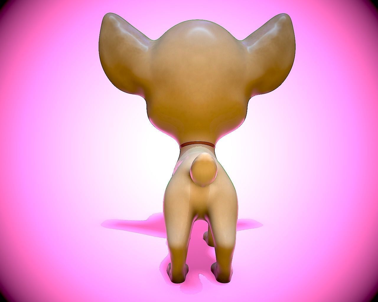 Cartoon Chihuahua Low-poly 3D model_7