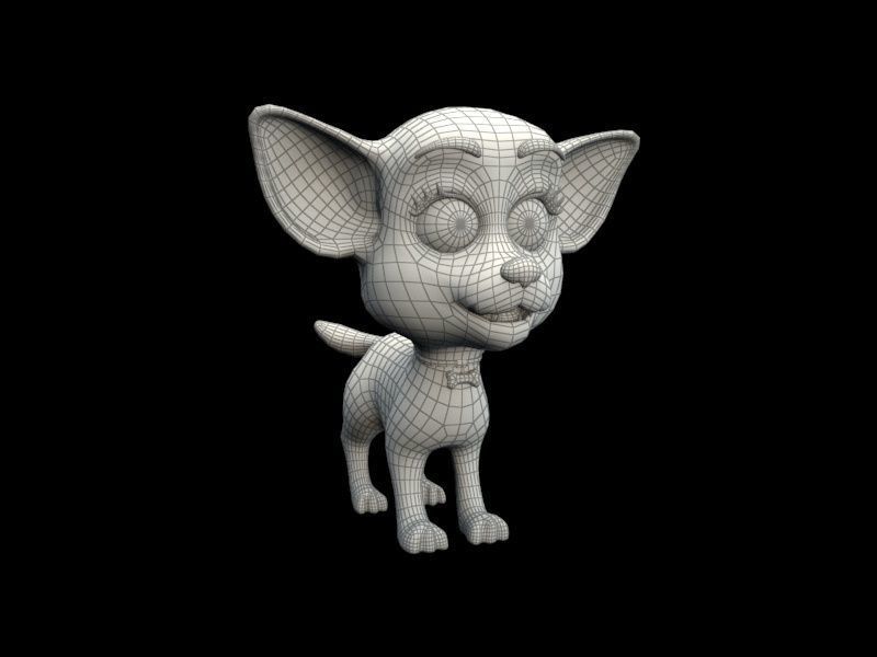 Cartoon Chihuahua Low-poly 3D model_14
