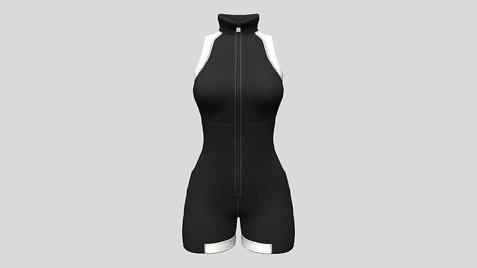 Zip Up Surfing Suit Low-poly 3D model