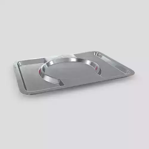 Tray 2 metal with hole in middle Low-poly 3D model