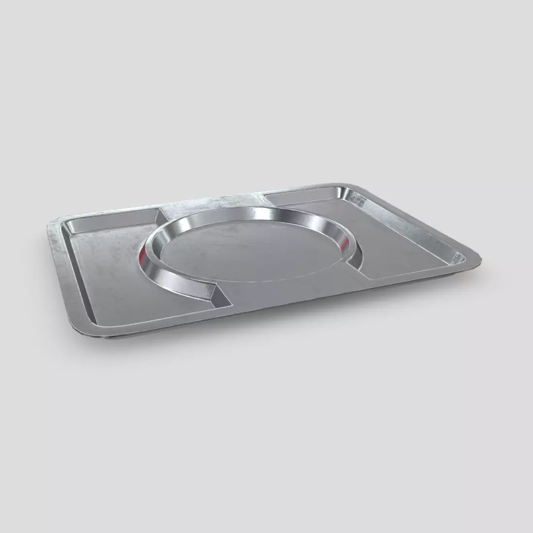 Tray 2 metal with hole in middle Low-poly 3D model