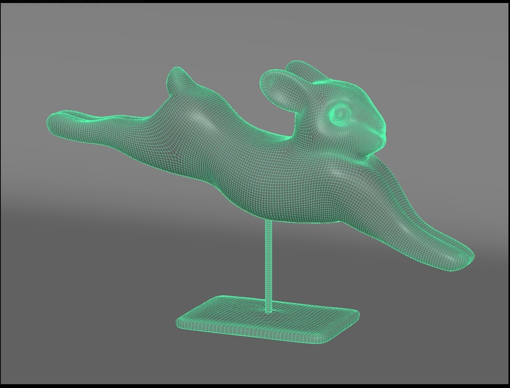 Rabbit lapin modern sculpture with 6 materials Low-poly 3D model_16