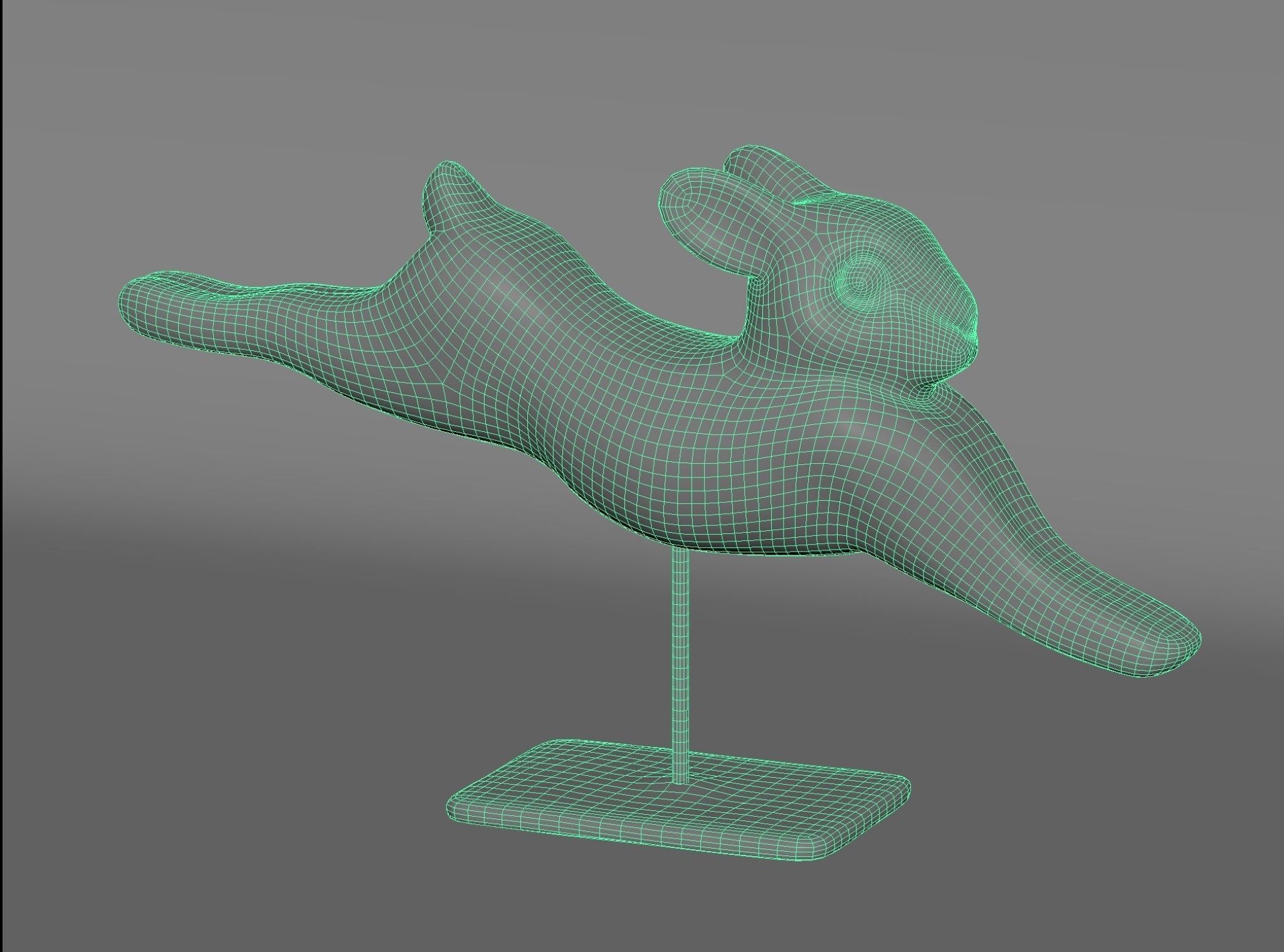 Rabbit lapin modern sculpture with 6 materials Low-poly 3D model_2