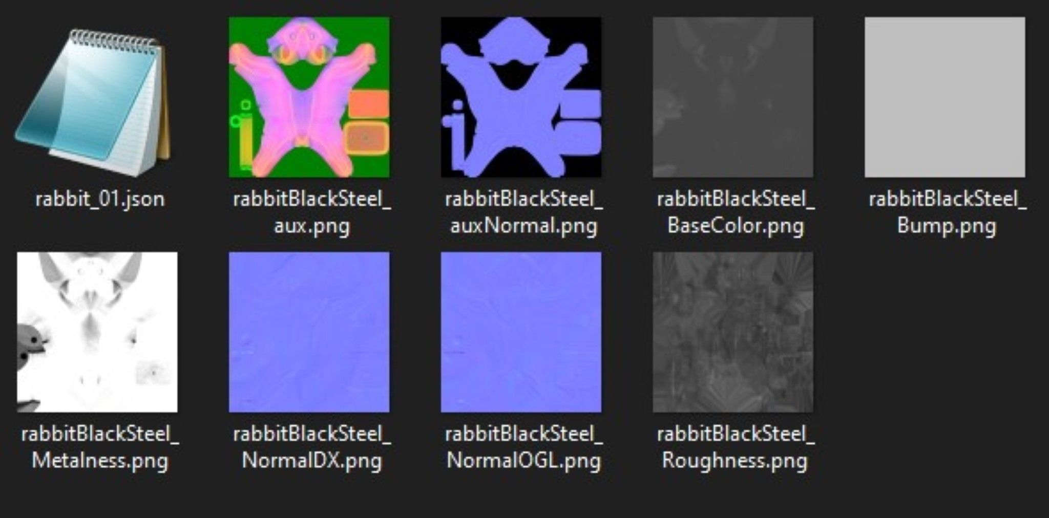 Rabbit lapin modern sculpture with 6 materials Low-poly 3D model_7