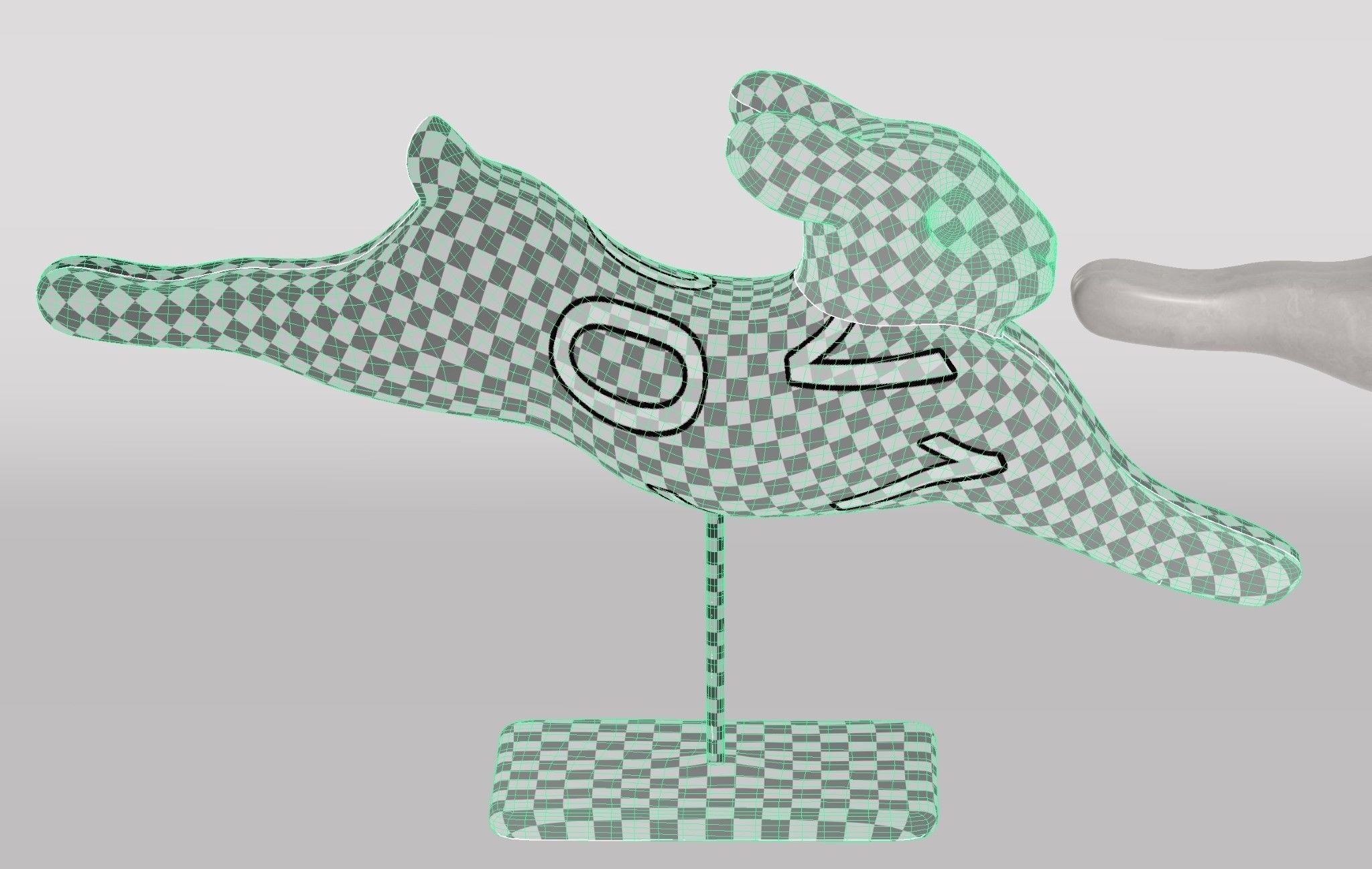 Rabbit lapin modern sculpture with 6 materials Low-poly 3D model_6