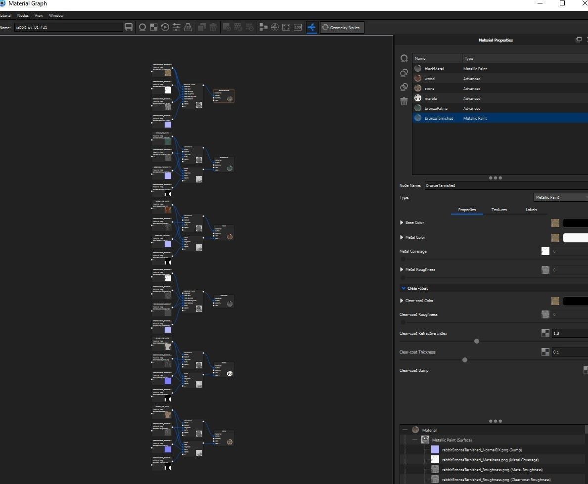 Rabbit lapin modern sculpture with 6 materials Low-poly 3D model_21