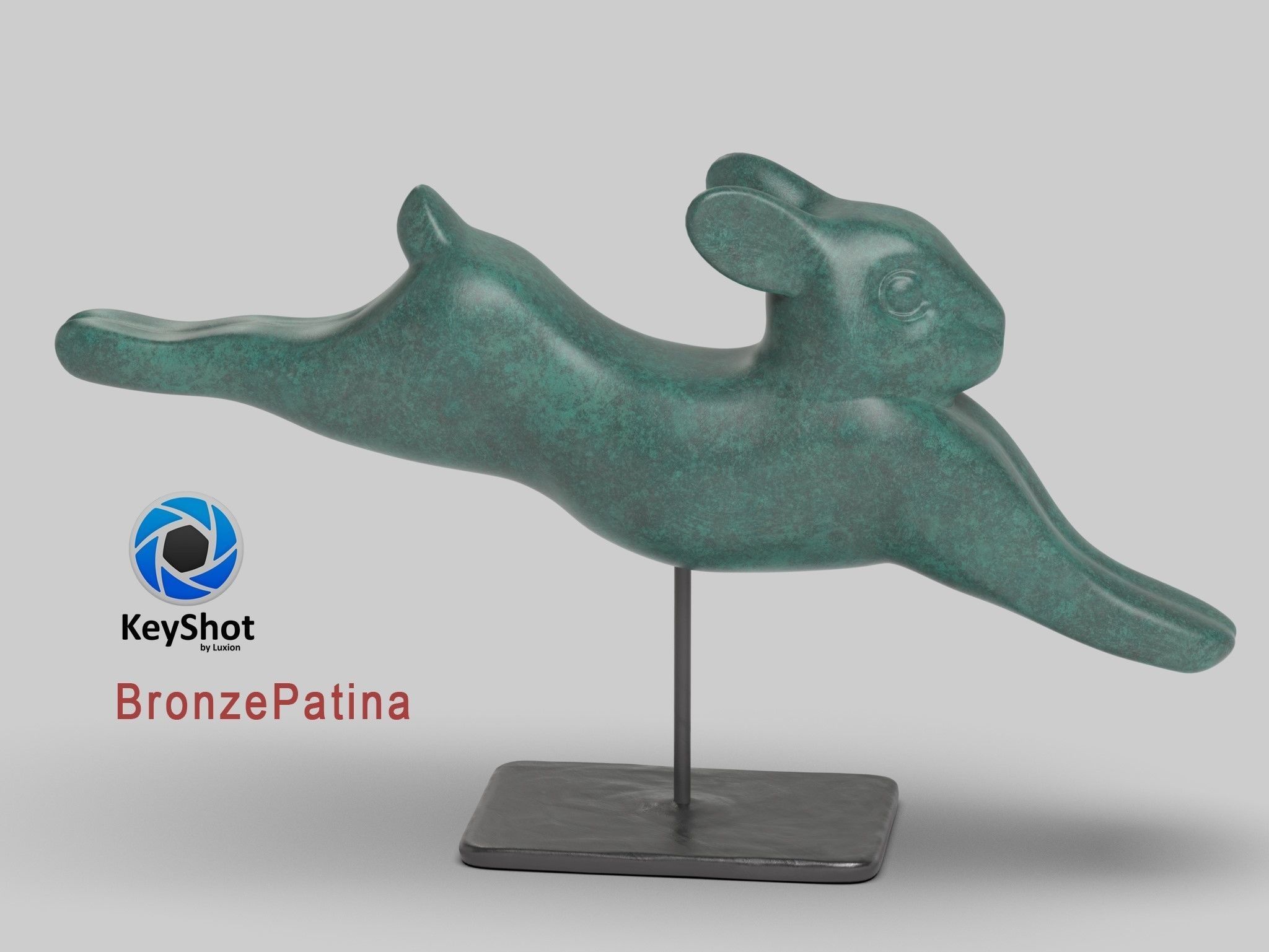 Rabbit lapin modern sculpture with 6 materials Low-poly 3D model_11