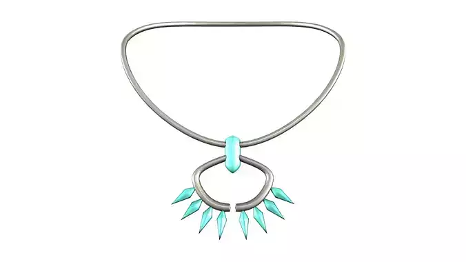 Fashionable Tribal Gold Rings Turquaz Topaz Diamonds Necklace