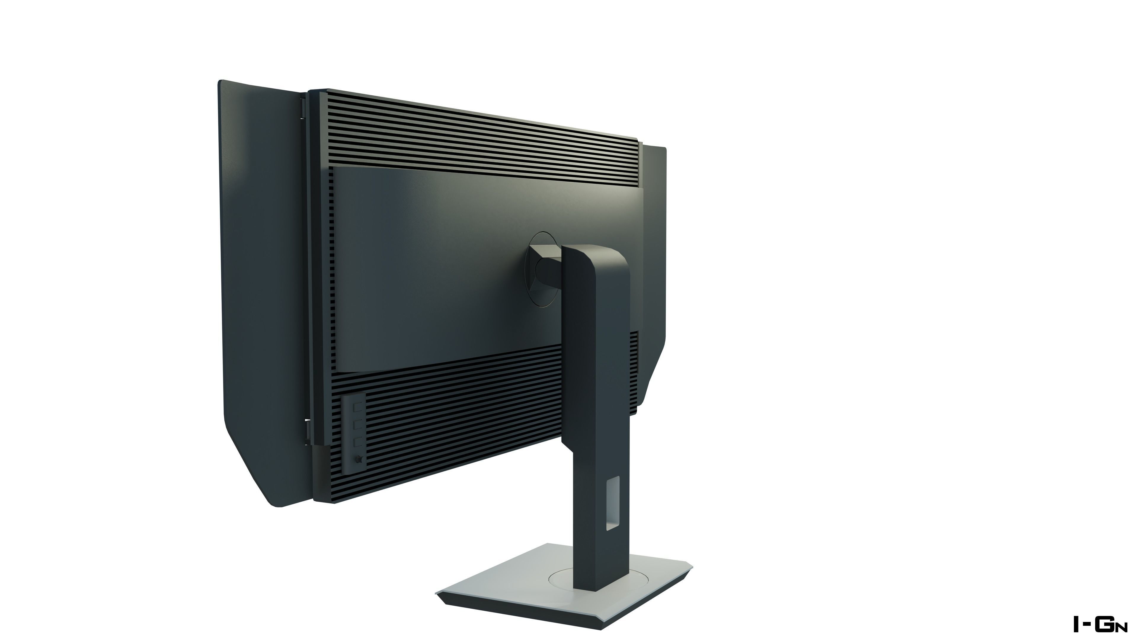 Computer Monitor Flat 32 Low-poly 3D model_1