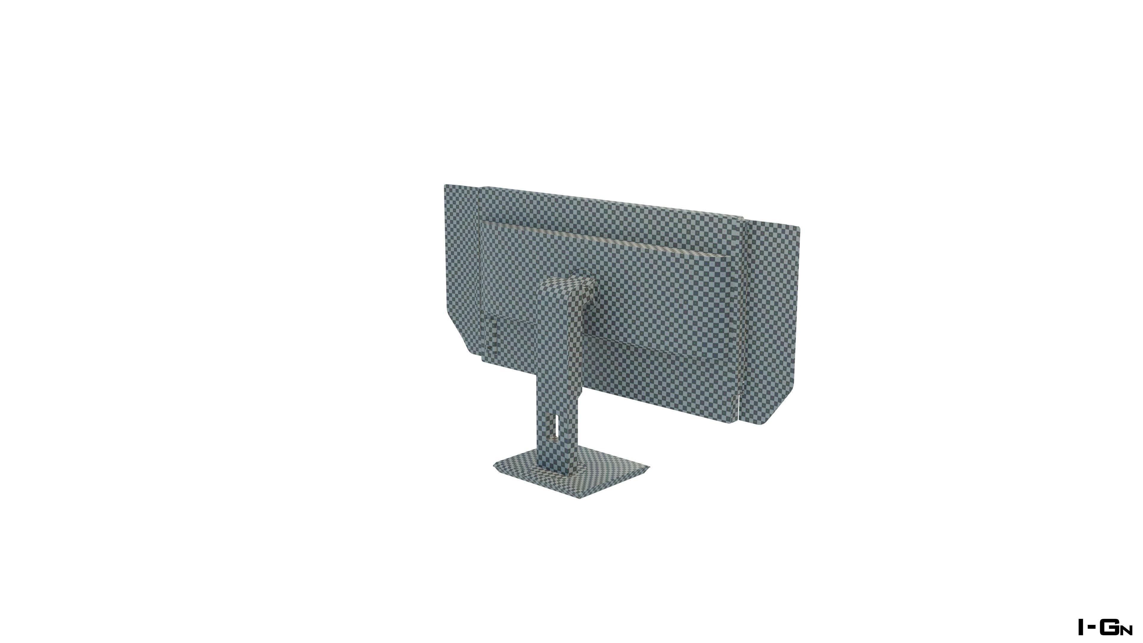 Computer Monitor Flat 32 Low-poly 3D model_6
