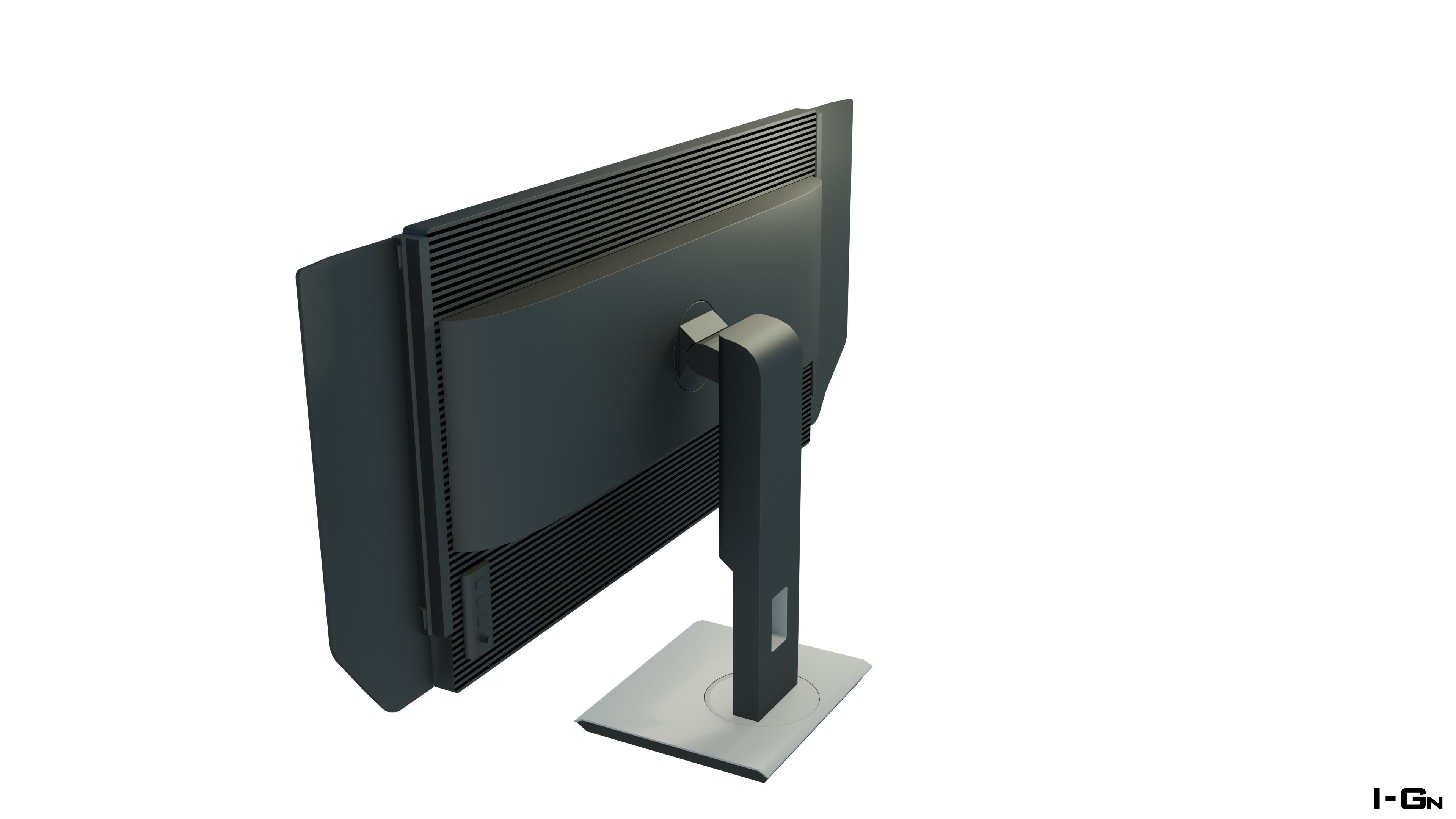 Computer Monitor Flat 32 Low-poly 3D model_2