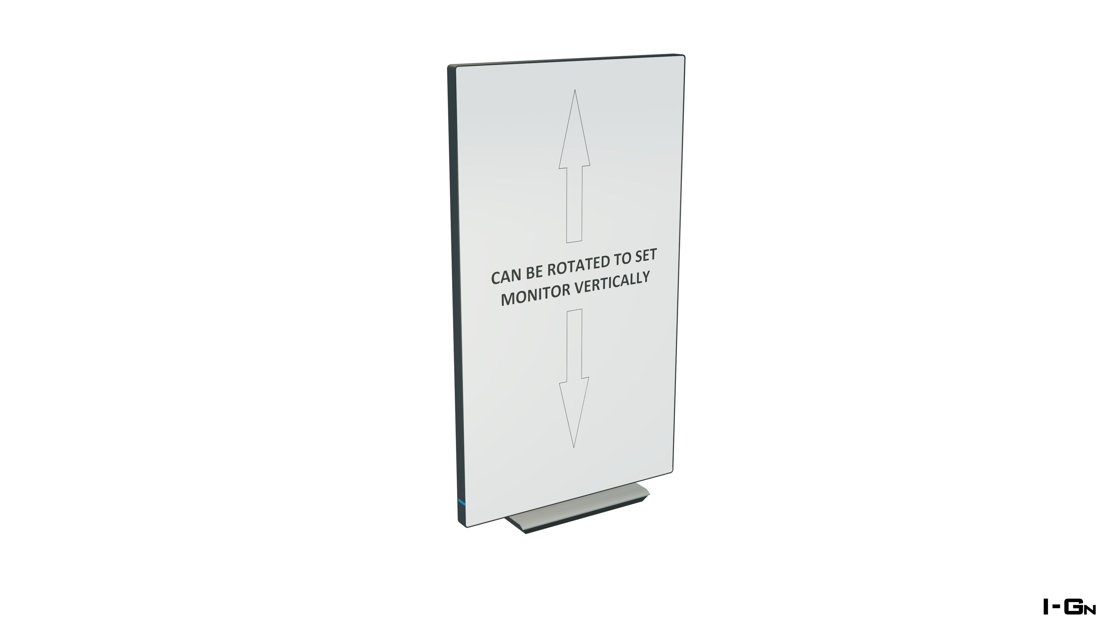 Computer Monitor Flat 32 Low-poly 3D model_5