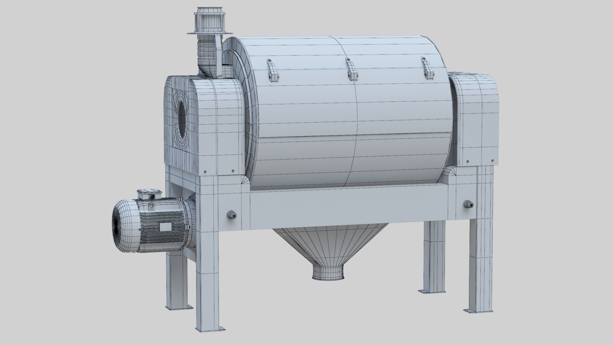Vibro Bran Finisher - Wheat Grain Flour Milling Machine Low-poly 3D model_49