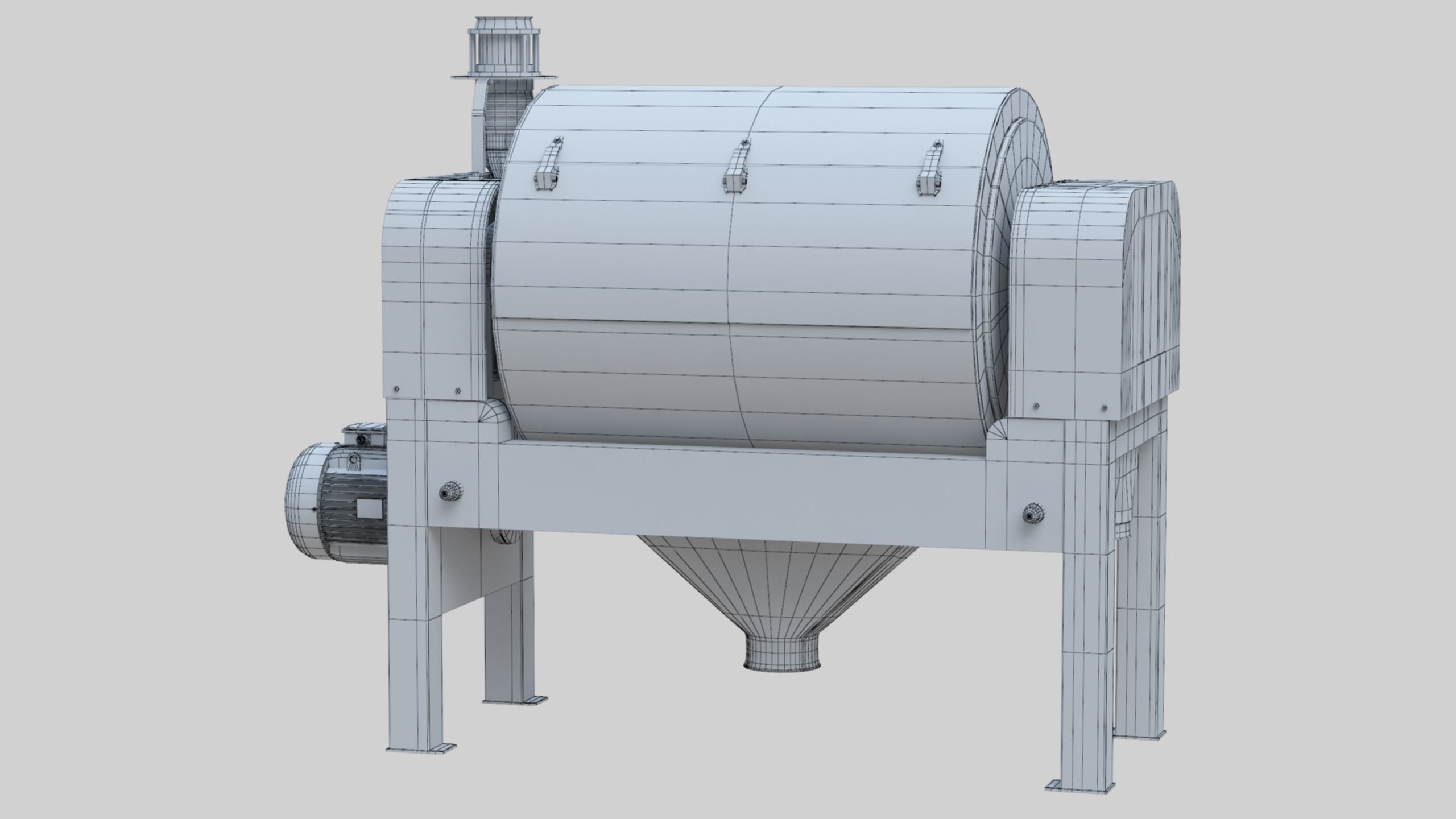 Vibro Bran Finisher - Wheat Grain Flour Milling Machine Low-poly 3D model_46
