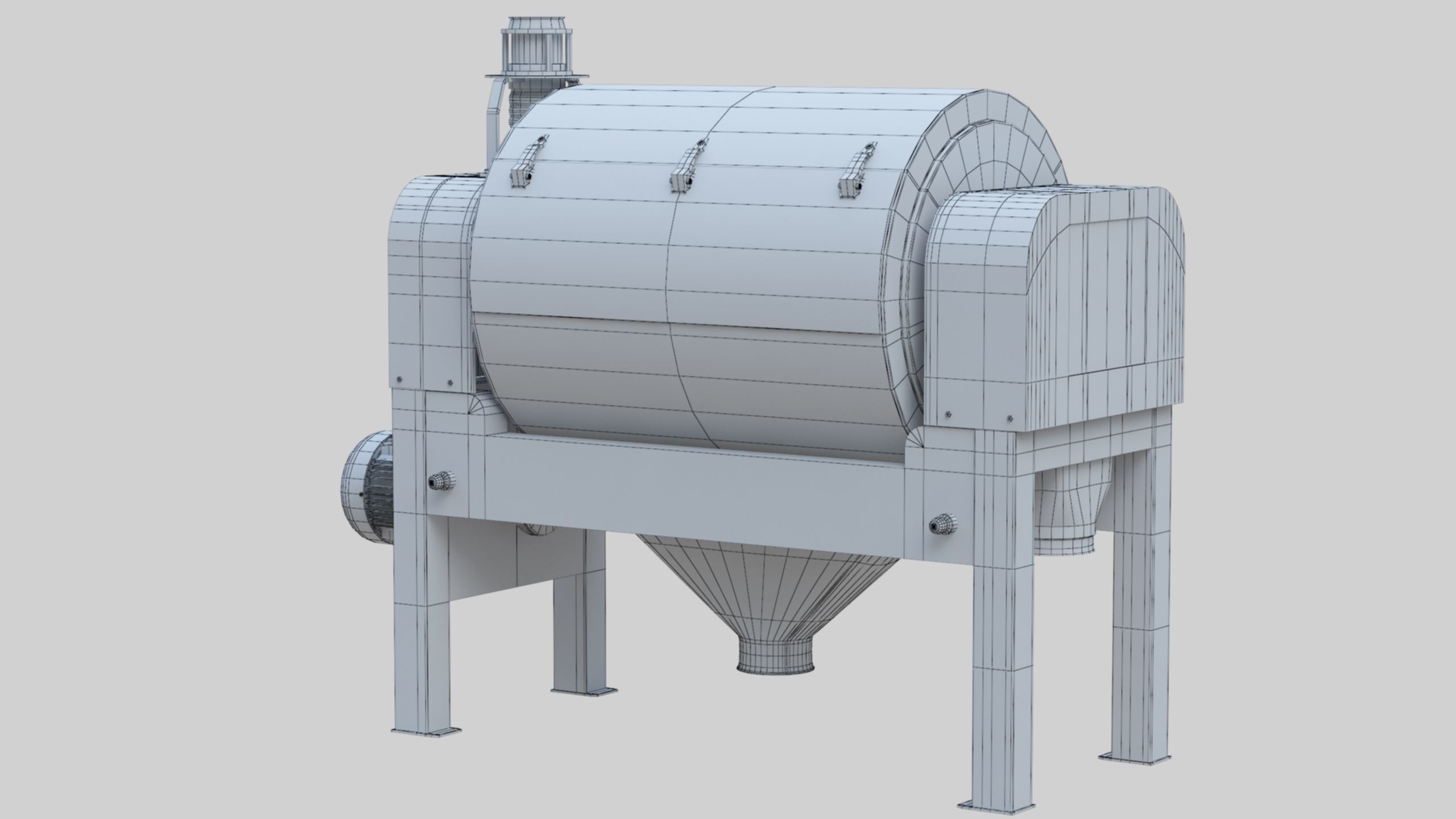 Vibro Bran Finisher - Wheat Grain Flour Milling Machine Low-poly 3D model_45