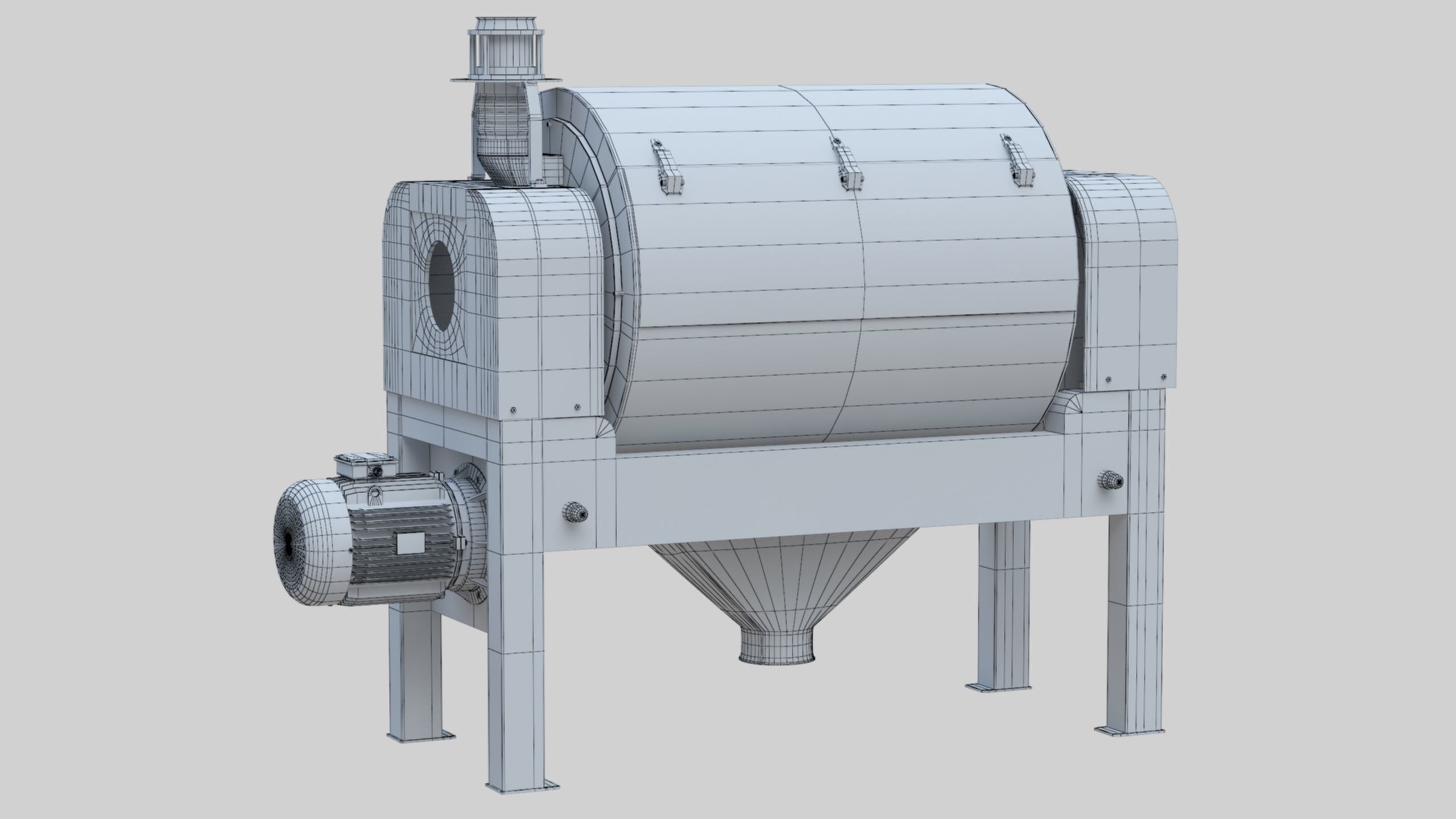 Vibro Bran Finisher - Wheat Grain Flour Milling Machine Low-poly 3D model_50