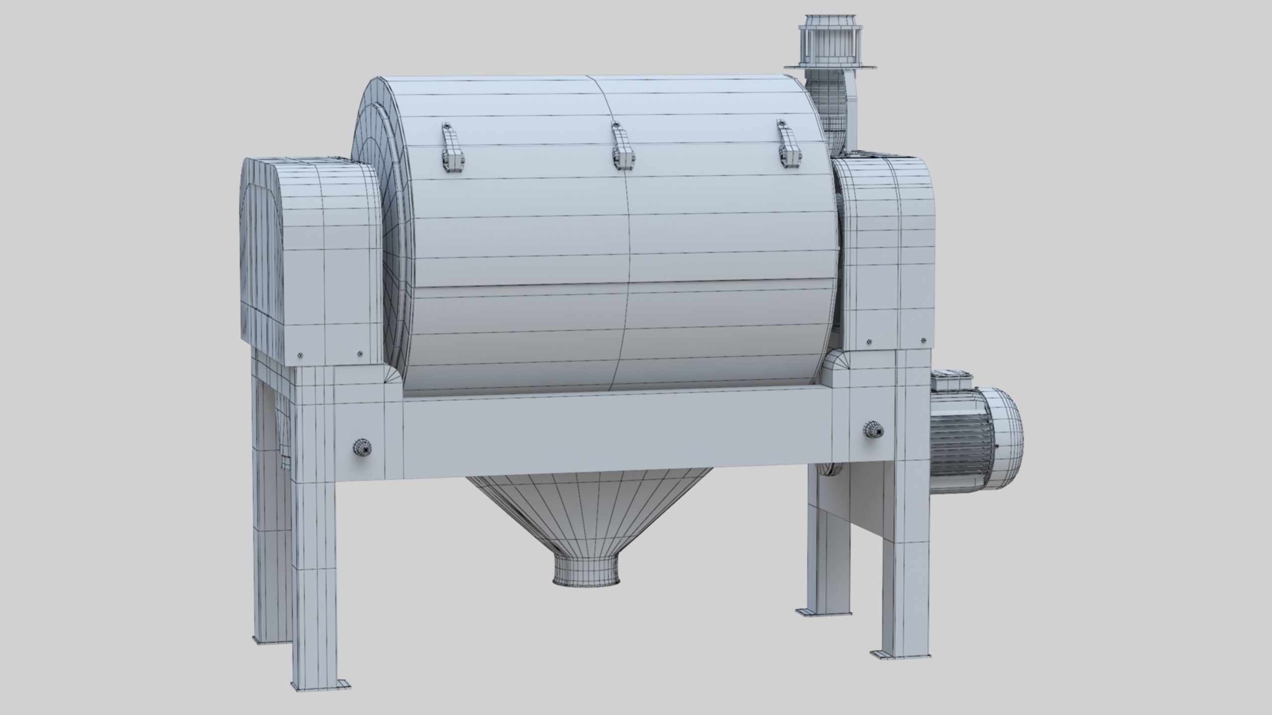 Vibro Bran Finisher - Wheat Grain Flour Milling Machine Low-poly 3D model_39