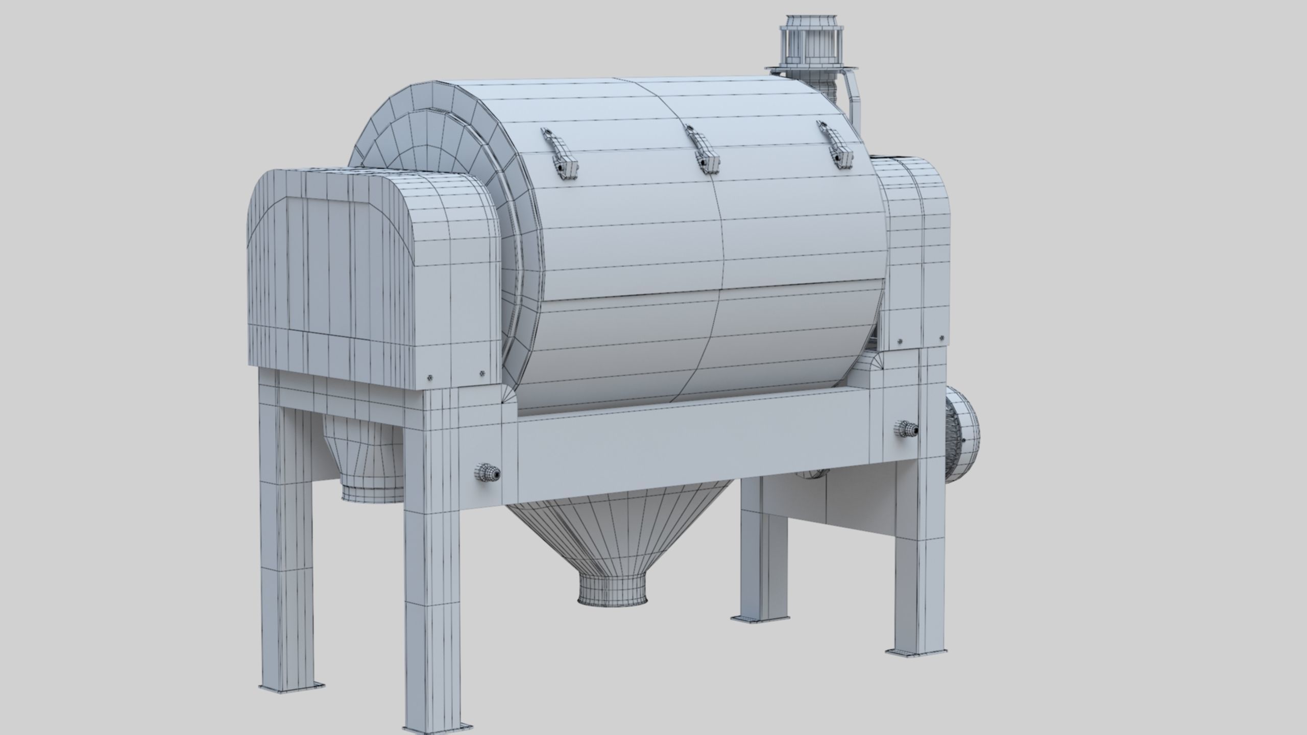 Vibro Bran Finisher - Wheat Grain Flour Milling Machine Low-poly 3D model_40