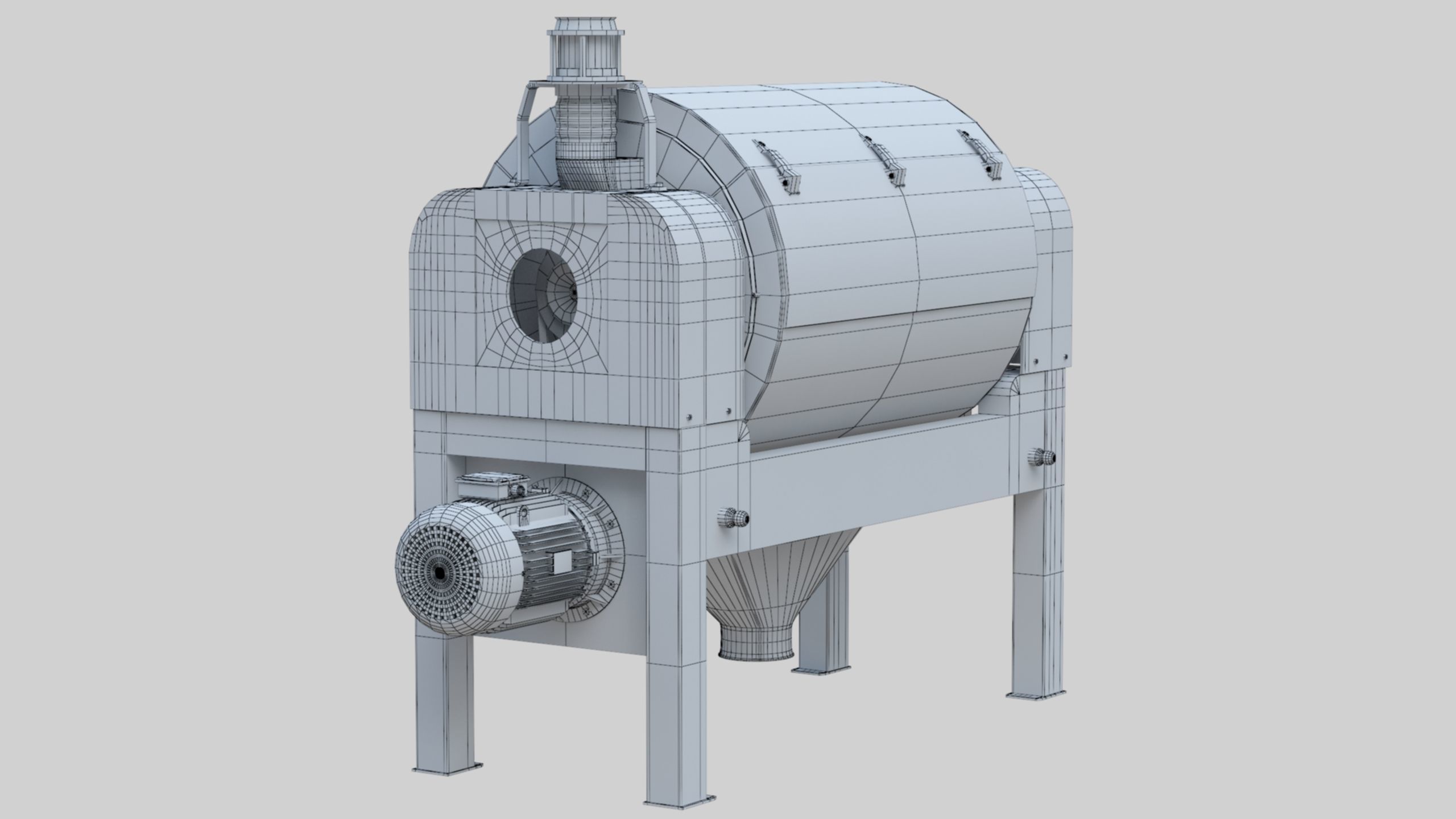 Vibro Bran Finisher - Wheat Grain Flour Milling Machine Low-poly 3D model_32